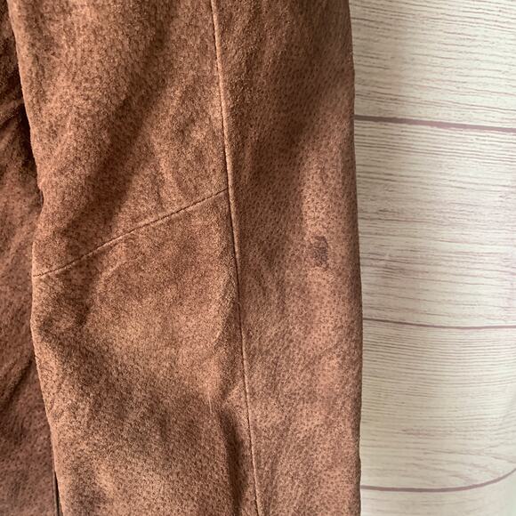 LAL Live A Little Brown Suede Leather Button Up Jacket Blazer Long Sleeve Size M - Picture 10 of 16